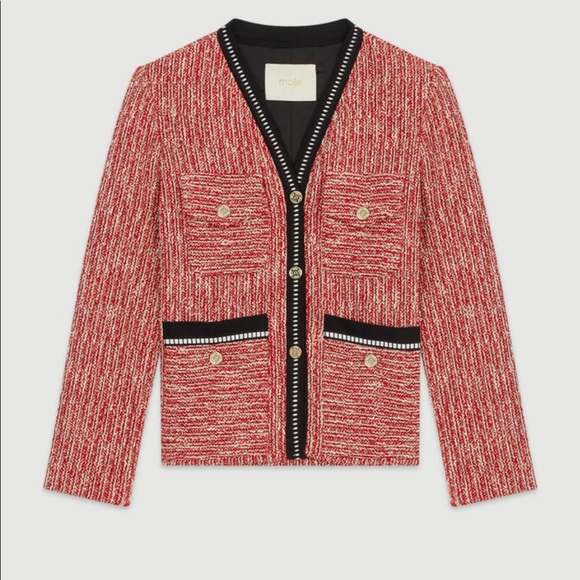 Coats | Maje Red Vivor Tweed Jacket 